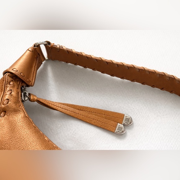 Michael Kors Metallic Orange Whipstitch Cargo Hobo Bag Y2K Statement Leather - Picture 5 of 7